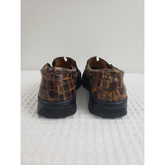 (J5) Helle Comfort Romu's Womens Shoes Size 40 Leather Side Zip Loafer Snake - Picture 5 of 7